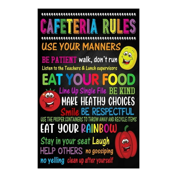 Cafeteria Rules Rules Posters Sign Funny School Decor School- Wide Expectations Posters For Classroom Club Home Collection poster