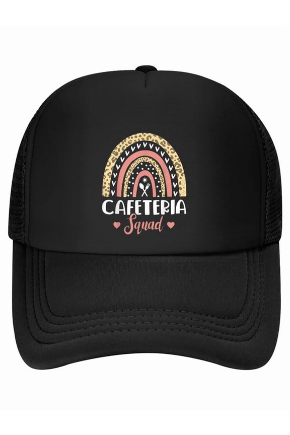 Cafeteria Squad Boho Rainbow Leopard Lunch Lady Crew Baseball Cap