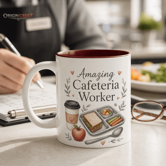 Cafeteria Worker Personalized Mug, Amazing School Lunch Staff Gift