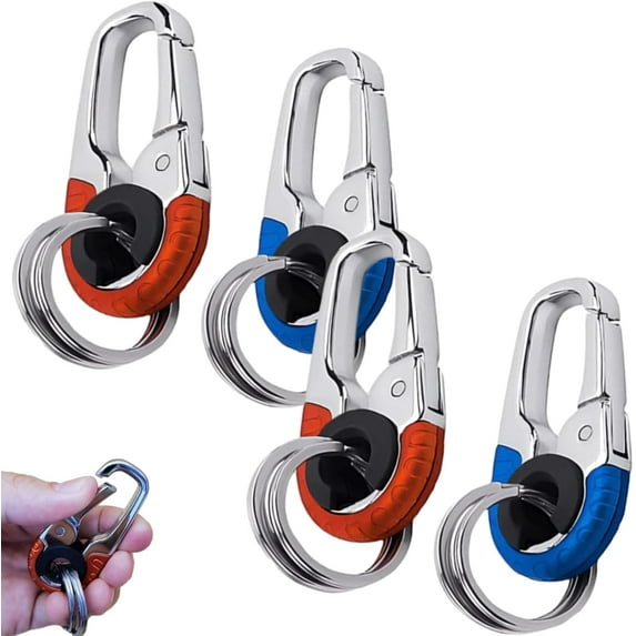 Cafeteriap Keychains, Creative Stainless Steel Keychain, Muda Keychain, Duty Double Layer Anti-Loss Car Keychain