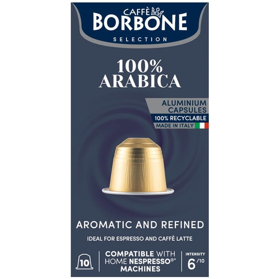 Caff Borbone 100% Arabica Aluminum Capsules Compatible with Nespresso Original Machines, Medium Roast, 100 Count