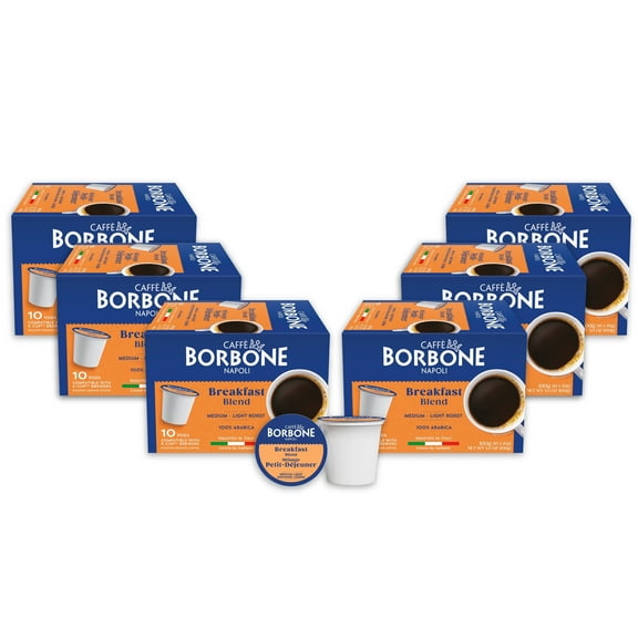 Caff Borbone Breakfast Blend, Medium-Light Roast Coffee Pods Compatible with K-Cup Brewers (60 Count)