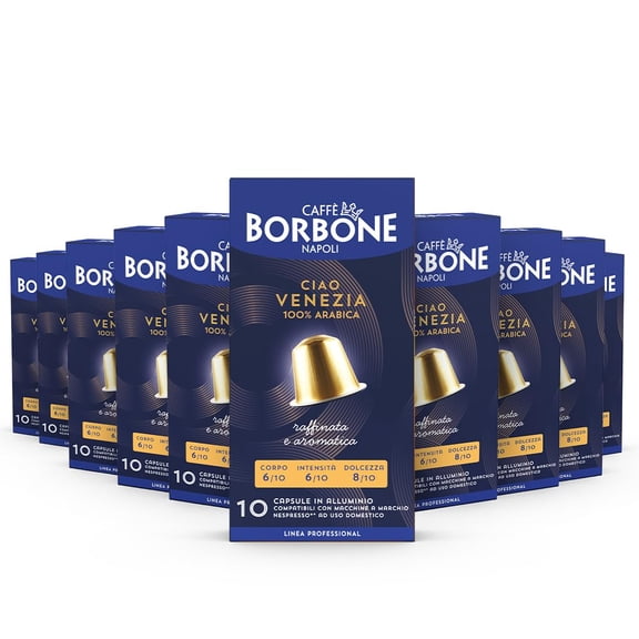 Caff Borbone Ciao Venezia Aluminum Capsules Compatible with Nespresso Original Machines, Medium Roast, 100 Count