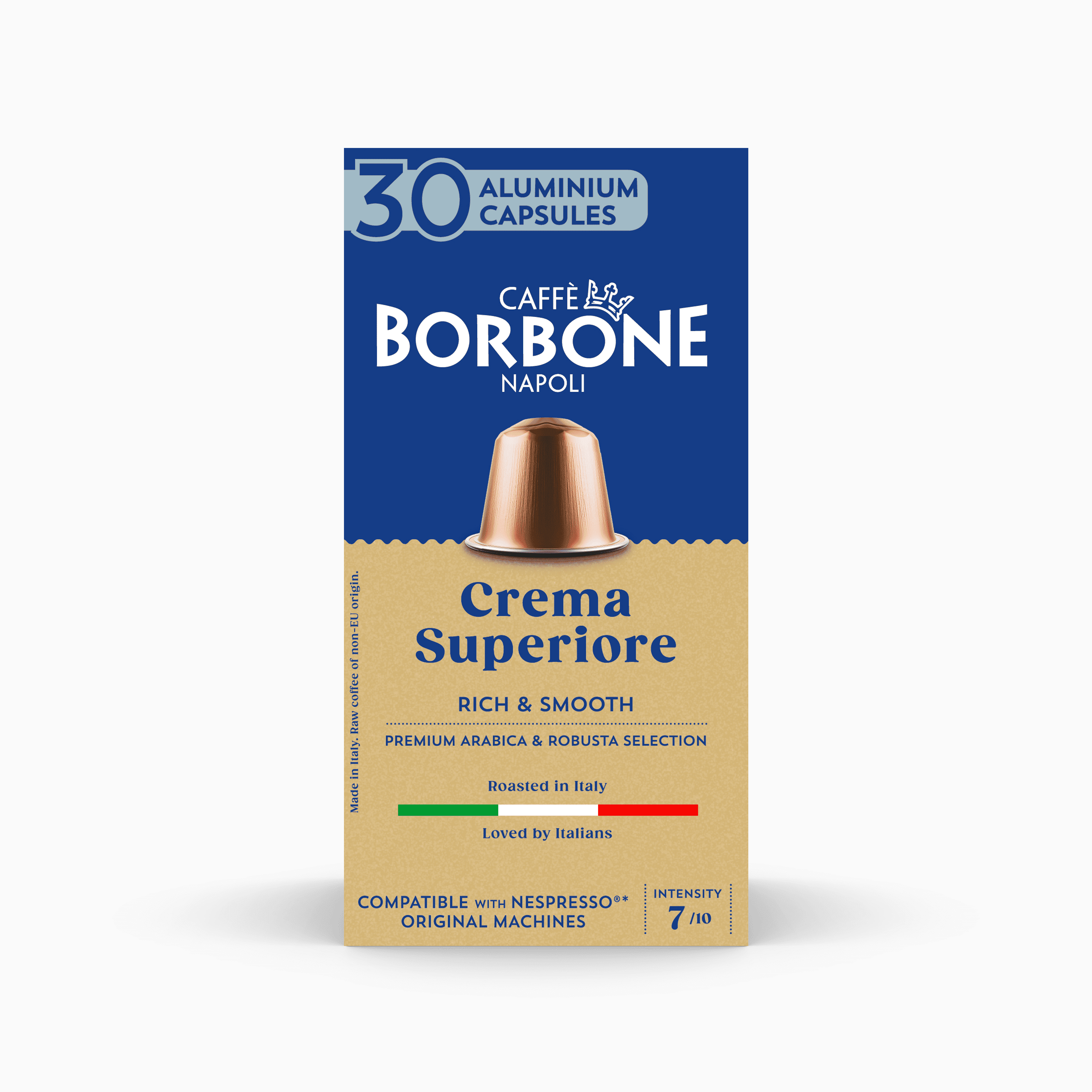 Caffè Borbone Crema Superiore, Medium Roast, Aluminum Coffee Pods, Compatible with Nespresso Original Machines, 10 Count