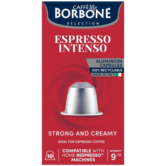 Caff Borbone Espresso Intenso Aluminum Capsules Compatible with Nespresso Original Machines, Dark Roast, 50 Count