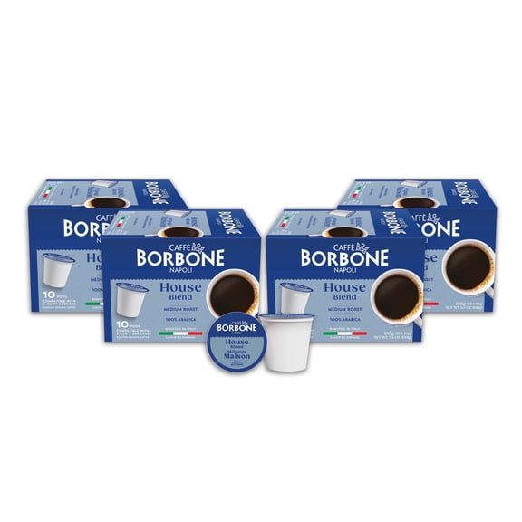 Caff Borbone House Blend Medium Roast Coffee Pods Compatible with K-Cup Brewers (40 Count)