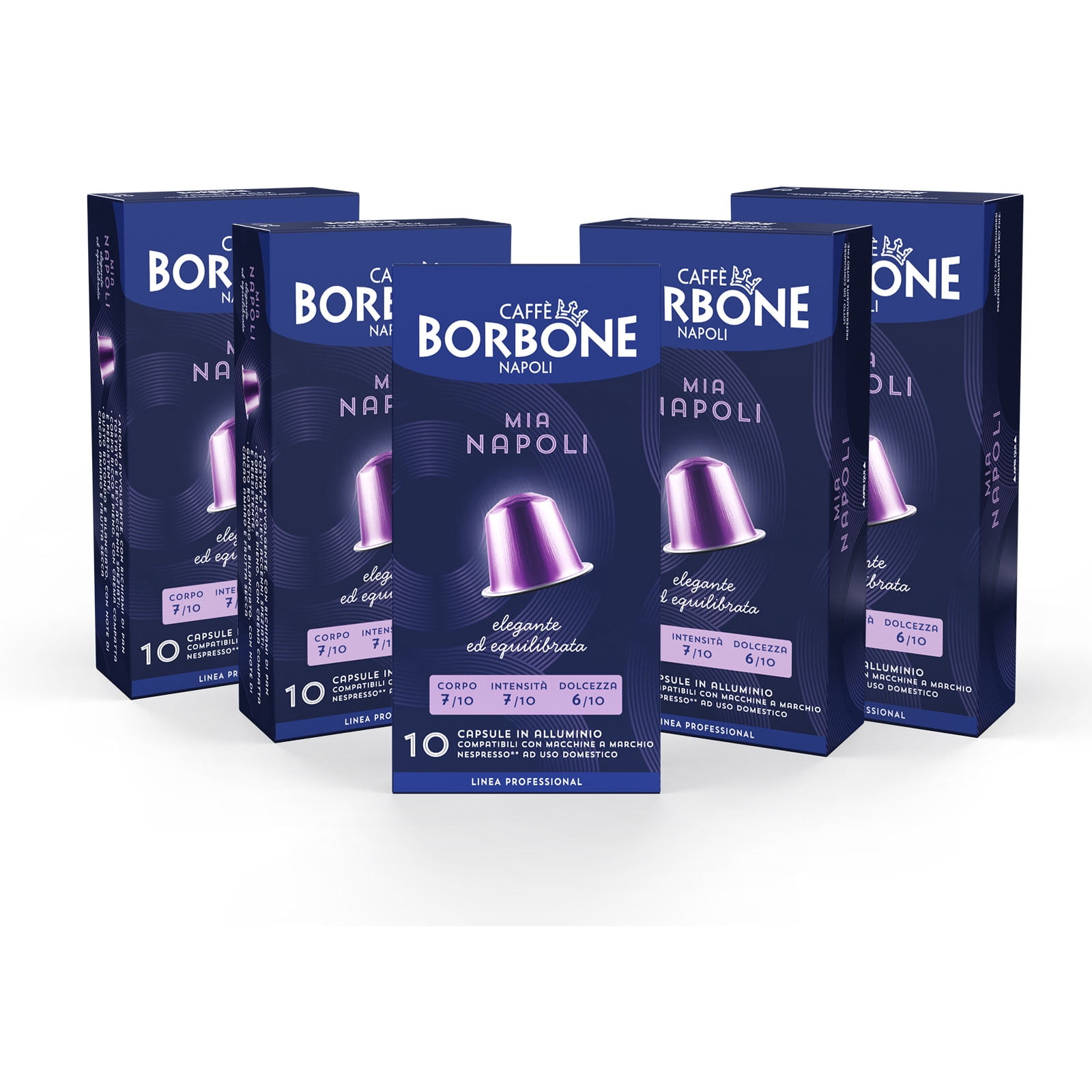 Caffè Borbone Mia Napoli Aluminum Capsules Compatible with Nespresso Original Machines, Medium Roast, 50 Count