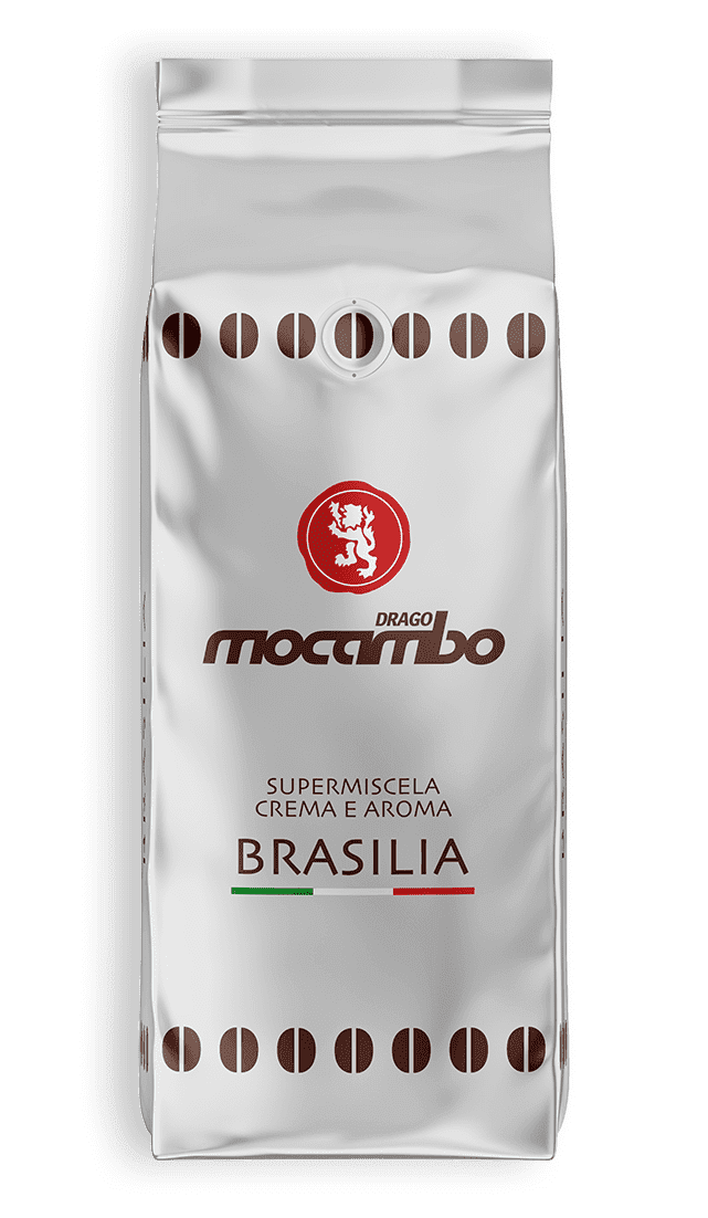Caffé Brassilia, Whole Bean Coffee, Medium Roasted, 2.2 Pound (Pack of 1), 40% Arabica 50% Robusta, Premium Italian Coffee
