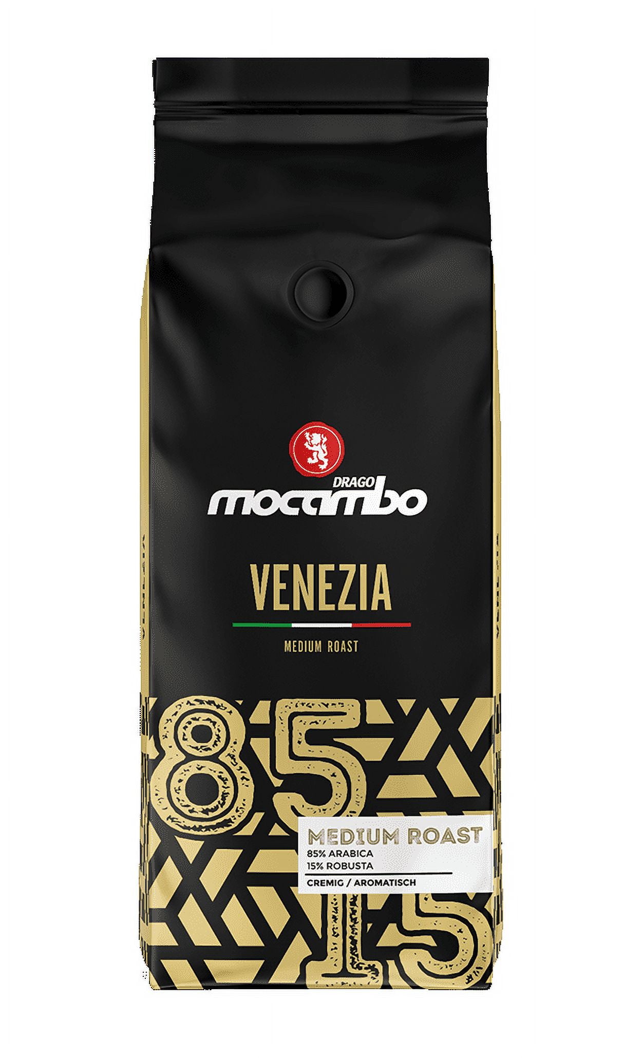 Caffé Venezia, Whole Bean Coffee, Medium Roast, 2.2 Pound, 85% Arabica 15% Robusta, Premium Italian Coffee