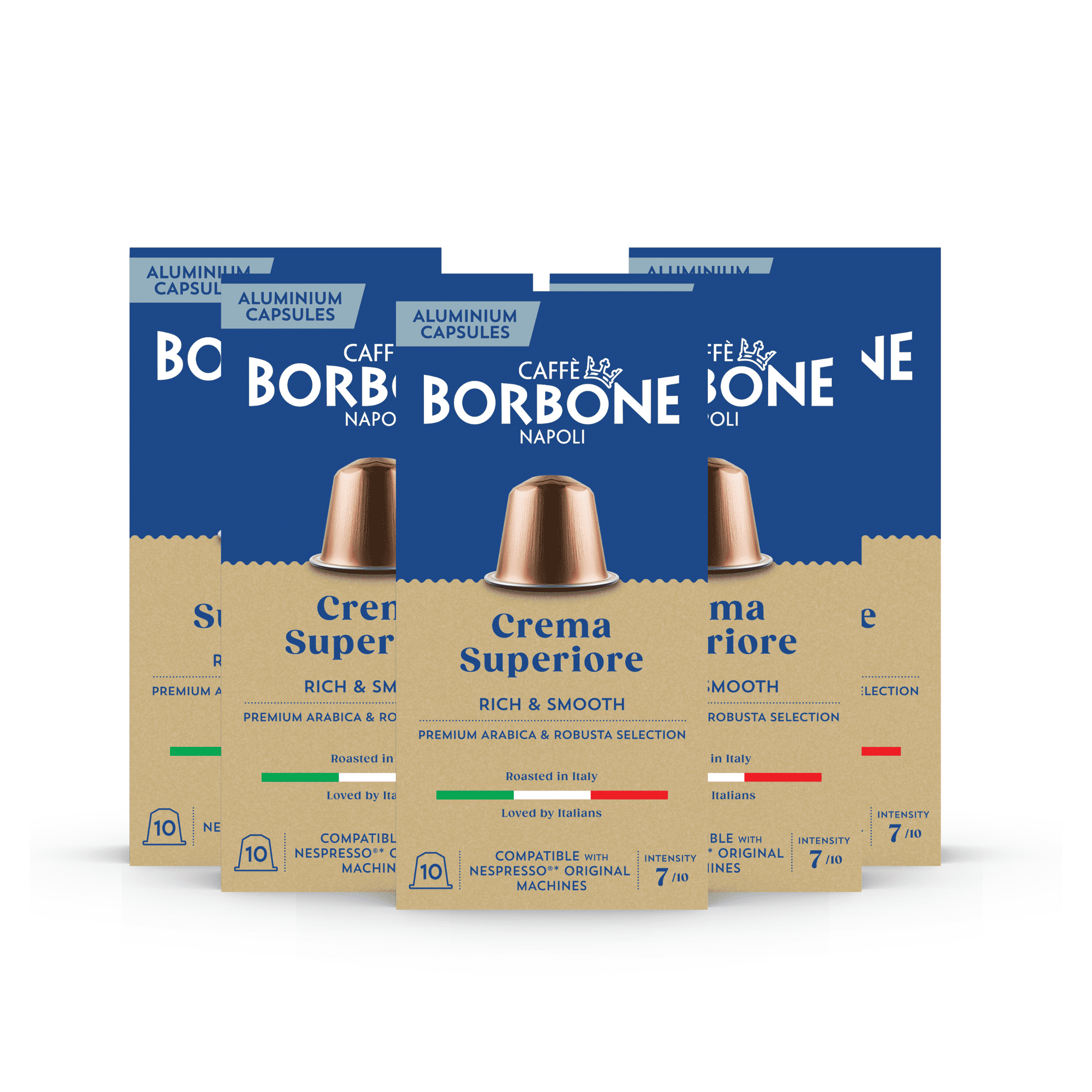 Caffè Borbone Crema Superiore, Medium Roast, Aluminum Coffee Pods, Compatible with Nespresso Original Machines, 50 Count