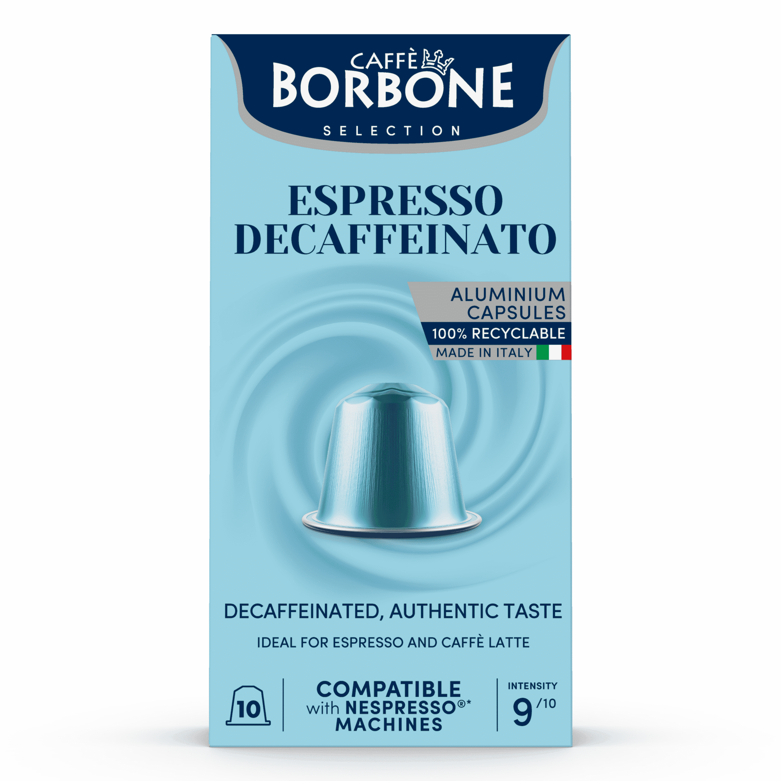 Caff Borbone Aluminum Espresso Capsules, Decaffeinated Blend, Medium Roast, Genuine Italian Coffee, 100 Count