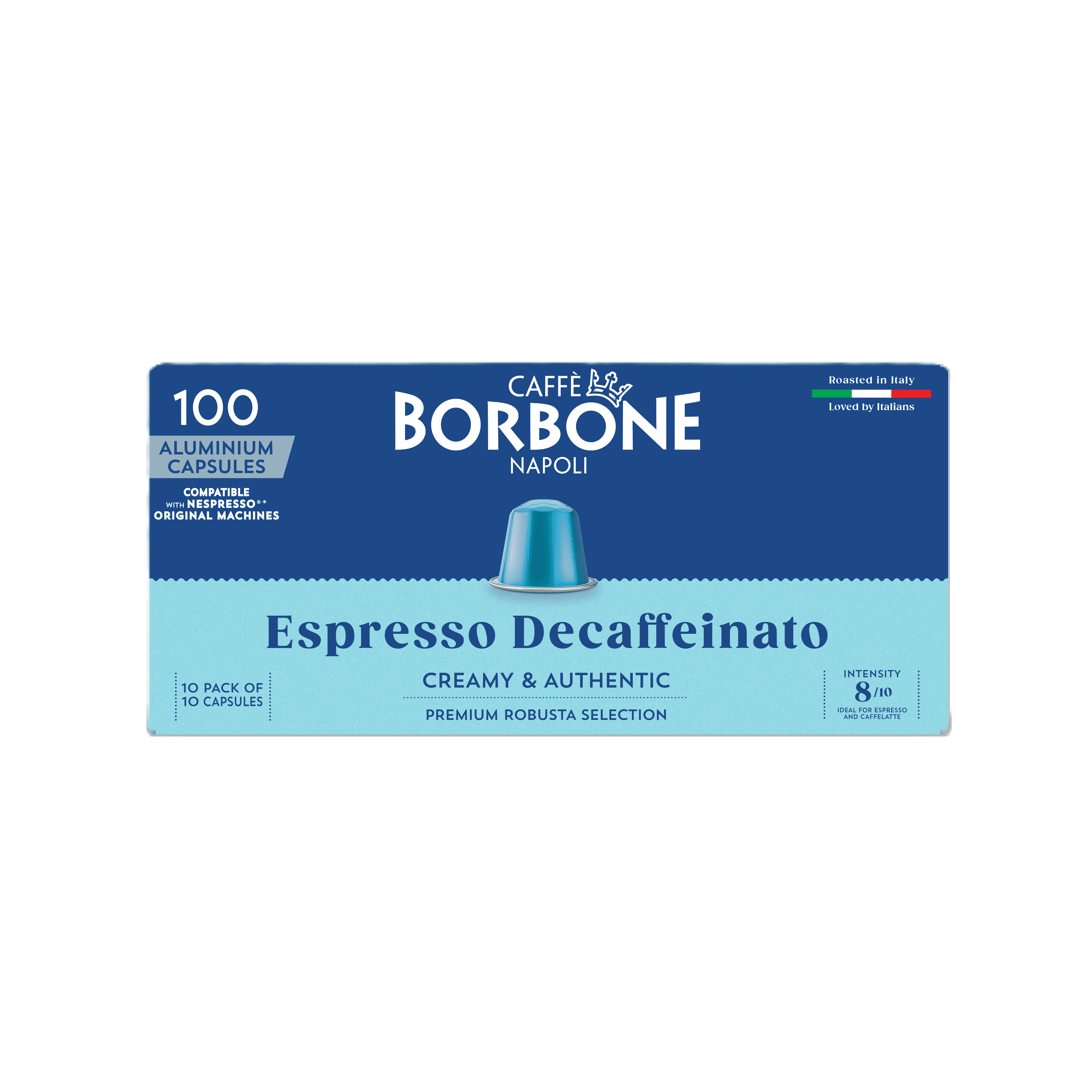 Caffè Borbone Decaffeinated Blend, Dark Roast, Aluminum Espresso Capsules, 100 Count