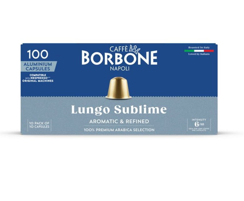 Caffè Borbone 100% Arabica Medium Roast Nespresso Compatible Aluminum Coffee Pods - 100 Count (10 packs of 10)