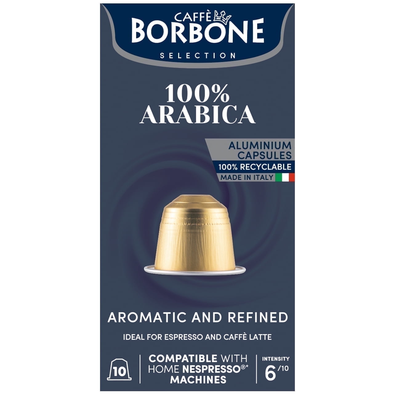 Caff Borbone 100% Arabica Medium Roast Nespresso Compatible Aluminum Coffee Pods - 100 Count (10 packs of 10)