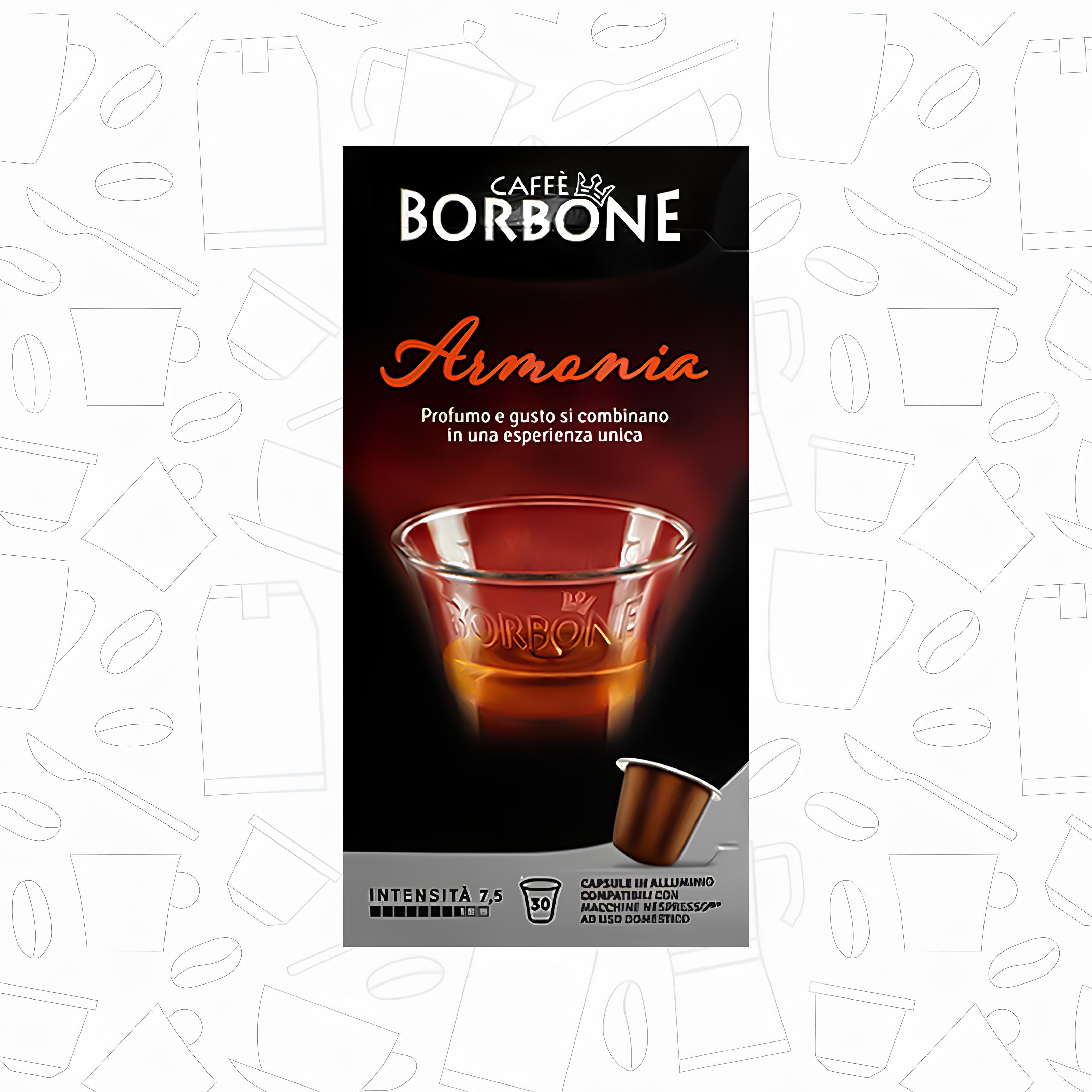 Caffe Borbone Armonia Medium Dark Roast Arabica & Robusta Aluminum Capsules- Compatible With Nespresso Classic Machines, 30 Count