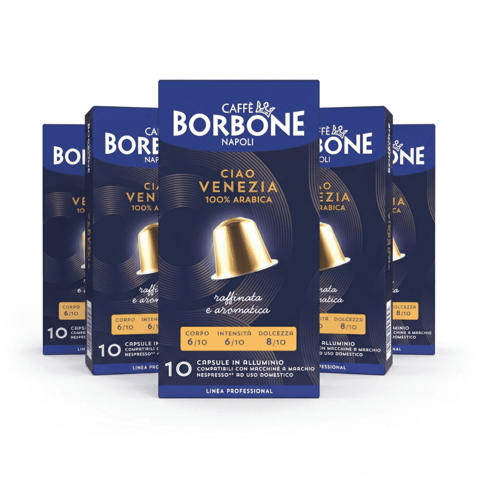 Caffè Borbone Ciao Venezia, Medium Roast Aluminum Coffee Pods Compatible with Nespresso Original Line, 50 Count (5 packs of 10)