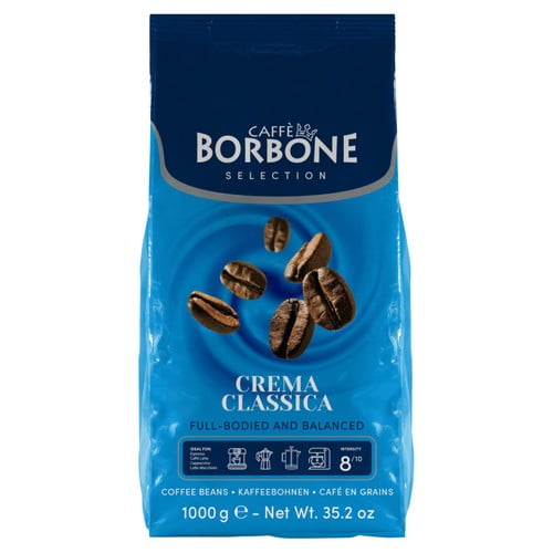 Caffe Borbone Crema Classica Intensity 8 Coffee Beans 1kg, British Import (Pack of 2)