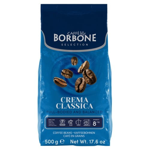 Caffe Borbone Crema Classica Intensity 8 Coffee Beans 500g, British Import (Pack of 2)