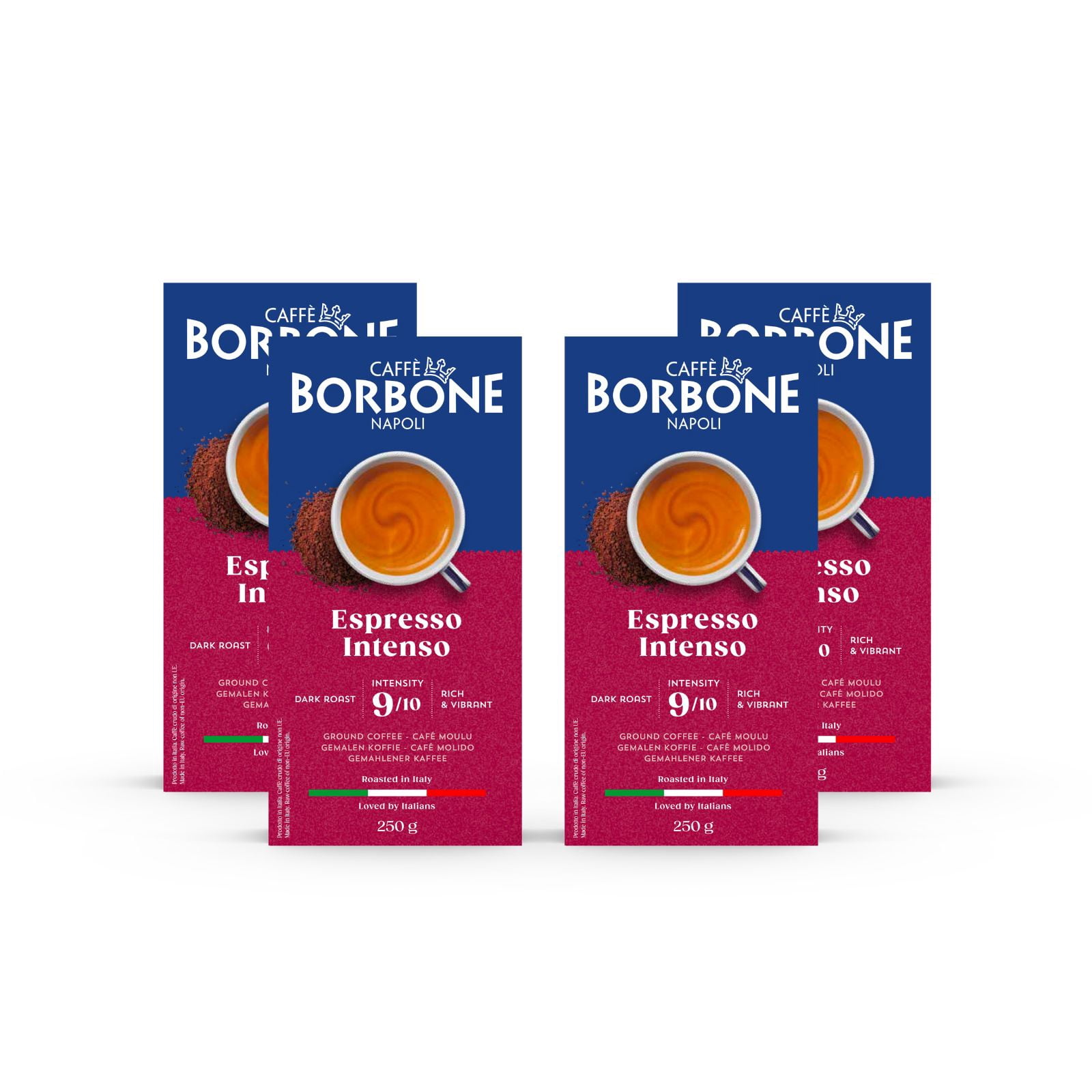 Caffè Borbone Espresso Intenso, Medium Roast, Ground Coffee, 8.8 Ounce (pack of 4)