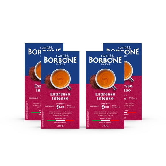 Caff Borbone Espresso Intenso, Medium Roast, Ground Coffee, 8.8 Ounce (pack of 4)