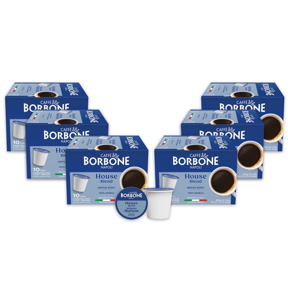 Caffè Borbone House Blend Medium Roast Coffee Pods Compatible with K-Cup Brewers (60 Count)