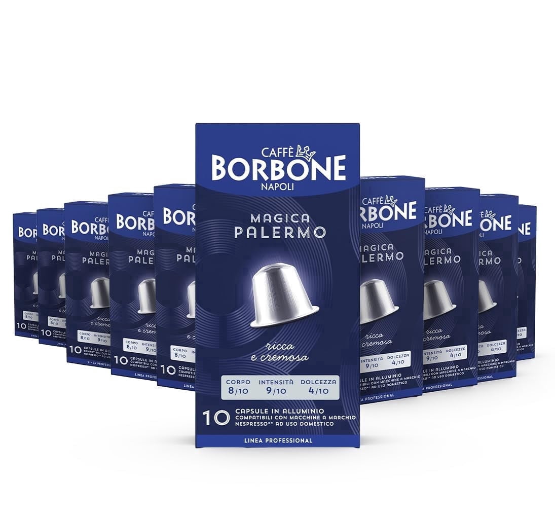 Caffè Borbone Nespresso Compatible Aluminum Coffee Pods, Magica Palermo, Genuine Italian Coffee, 100 Count