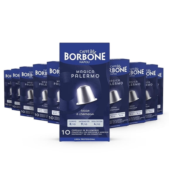 Caff Borbone Nespresso Compatible Aluminum Coffee Pods, Magica Palermo, Genuine Italian Coffee, 100 Count