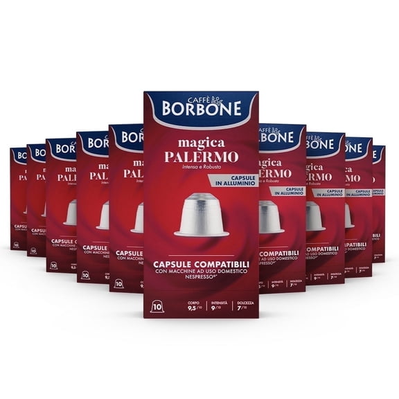 Caff Borbone Nespresso Compatible Aluminum Coffee Pods, Magica Palermo, Genuine Italian Coffee, 100 Count