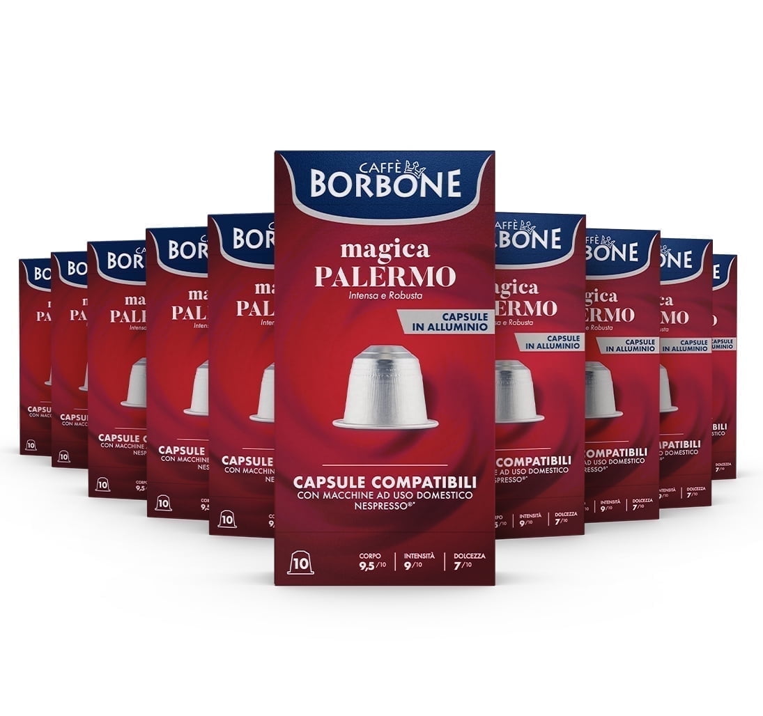 Caff Borbone Nespresso Compatible Aluminum Coffee Pods, Magica Palermo, Genuine Italian Coffee, 100 Count