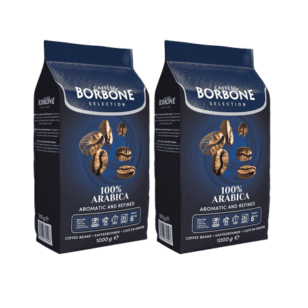 Caffè Borbone 100% Arabica Medium Roast Whole Bean Coffee 2.2 Pound Bag (Pack of 2)