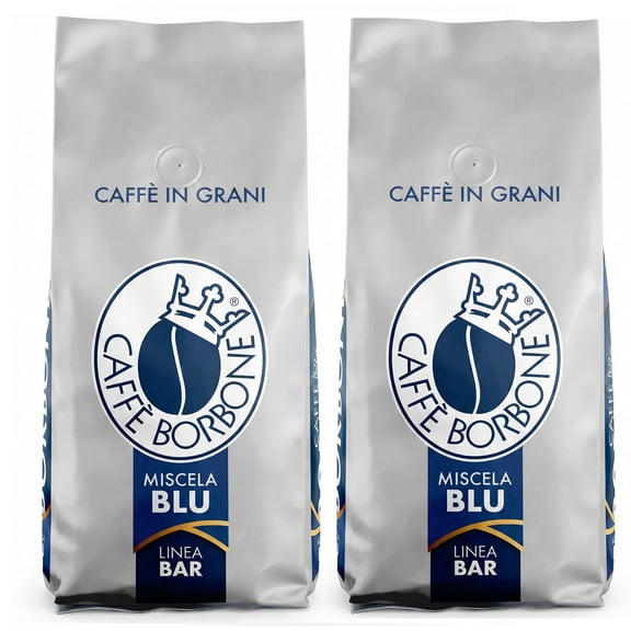 Caffè Borbone Bar Line, Blue Blend, Medium Roast Whole Bean Coffee - 2.2 Pound (Pack of 2)