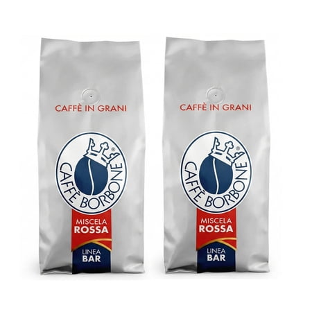 Caffè Borbone Bar Line, Miscela Rossa, Red Blend, Medium-Dark Roast Whole Bean Coffee - 2.2 Pound (Pack of 2)