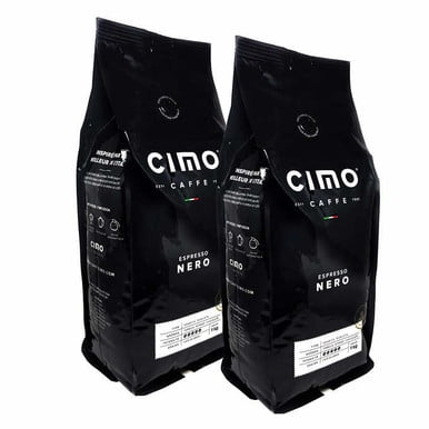 Caffe Cimo Nero Coffee Beans, 1 kg (2.2 lb), 2-pack