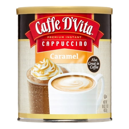 Caffe D'Vita Instant Cappuccino, Caramel, 16 Oz