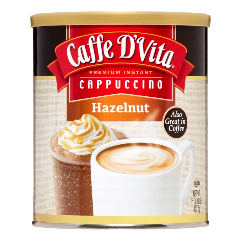 Caffe D'Vita Instant Cappuccino, Hazelnut, 16 Oz, 1 Ct - Walmart.com