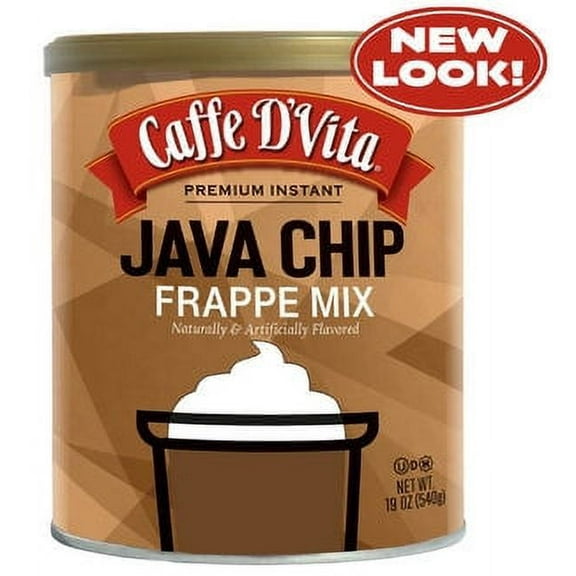 Caffe D'Vita Java Chip Latte Blended Iced Coffee Mix, 19 Oz, 6 Pack
