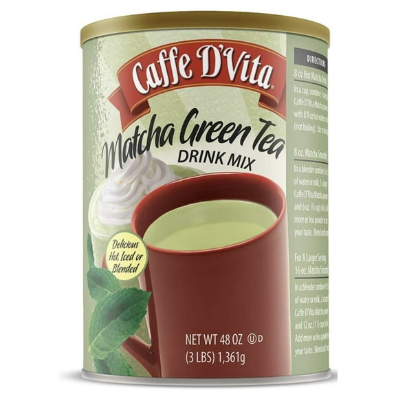 Caffe D'Vita Matcha Green Tea Drink Mix, 3 lbs (48 oz.) Can