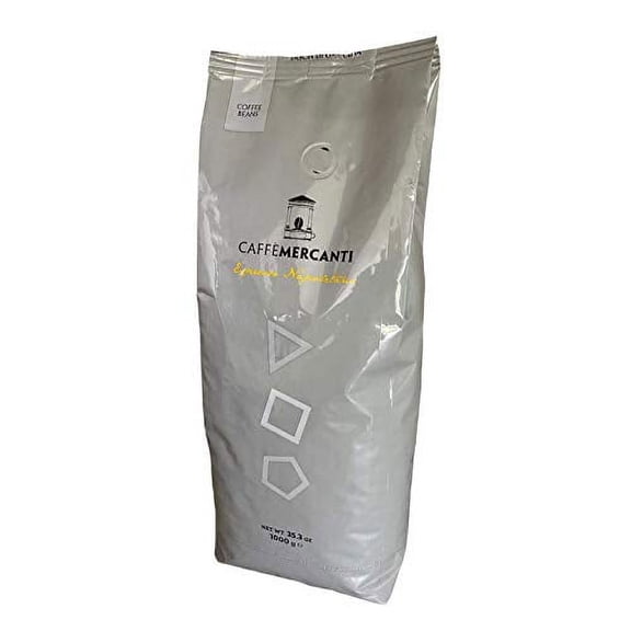 Caffe Mercanti Oro Italian Roast Coffee Whole Beans - 2.2lb Bag - Fresh Roasted Napoli Italiano Caffe - Oro: the Perfect Boost to Feel More Energized - Non-GMO