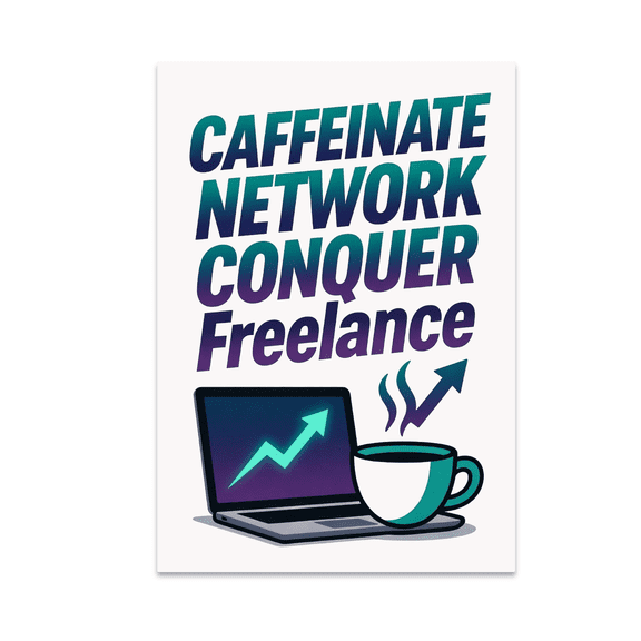 Caffeinate Network Conquer Freelance - Freelance Enthusiast - 13x19 Poster Print