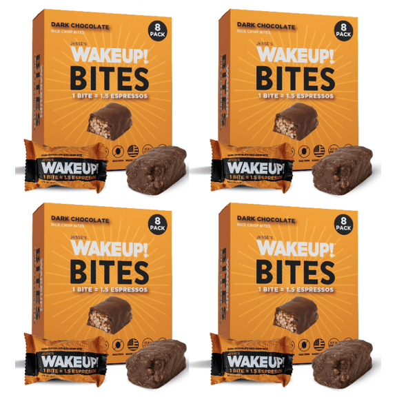 Caffeinated Dark Chocolate Bites Jesses WakeUP! 175mg 32 Pack