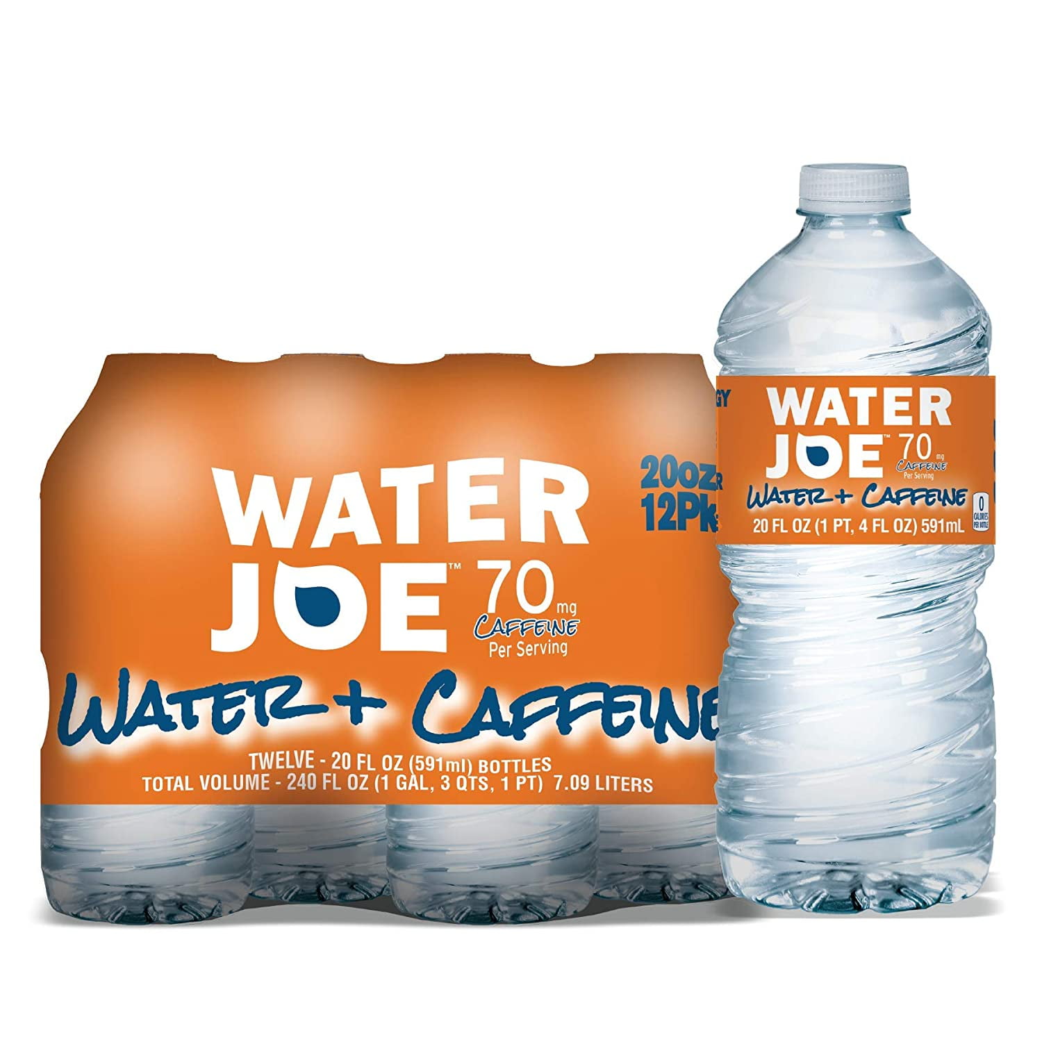 Caffeinated Water (12 Pack), 20 Oz Bottles with 70mg of Caffeine