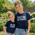 thumbnail image 1 of Caffeine And Chaos Shirt, I'm The Chaos Matching Shirt, Mom And Daughter Matching Outfit, Funny Mom Life Tee Gift, 1 of 6
