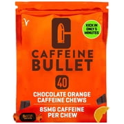 Caffeine Bullet Energy Chews - Chocolate Orange. 40 * 85mg - Faster Kick Than Pills, Gels and Gum. Sport Science for Running, Cycling, Gaming & A Pre Workout Endurance Boost.