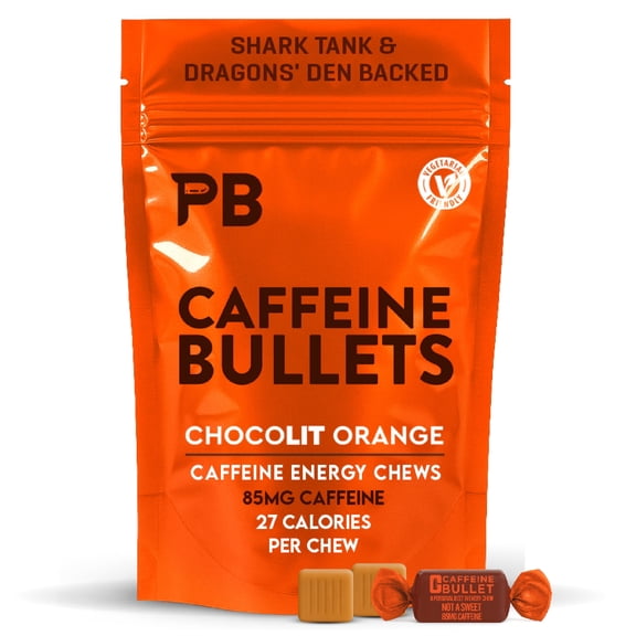 Caffeine Bullet Chocolate Orange Caffeine Chews 85mg Caffeine per Chew, 8 Chews
