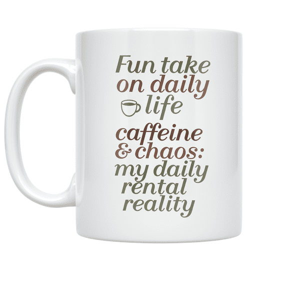 Caffeine Chaos Daily Life Design - Coffee Enthusiast - 11 oz Ceramic Coffee Mug