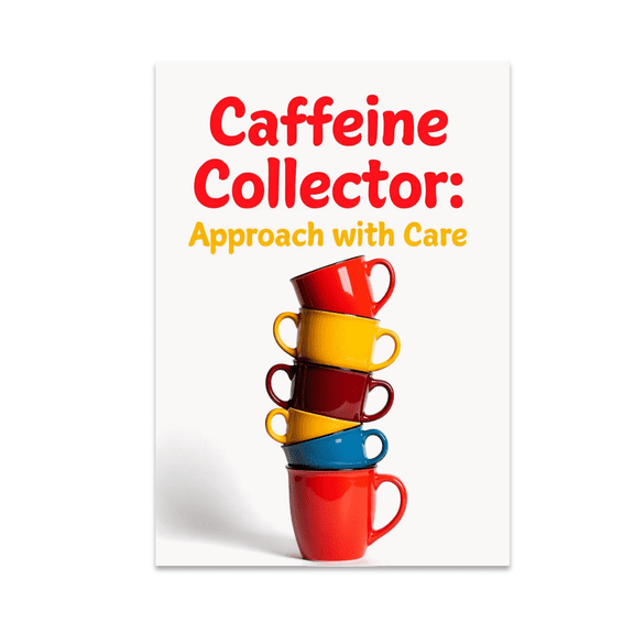 Caffeine Collector Approach with Care - Coffee Enthusiast - 13x19 Poster Print