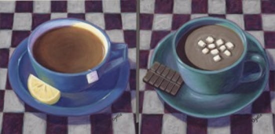 Caffeine Cups 1 Canvas Art - Debra Ozello (24 x 12)