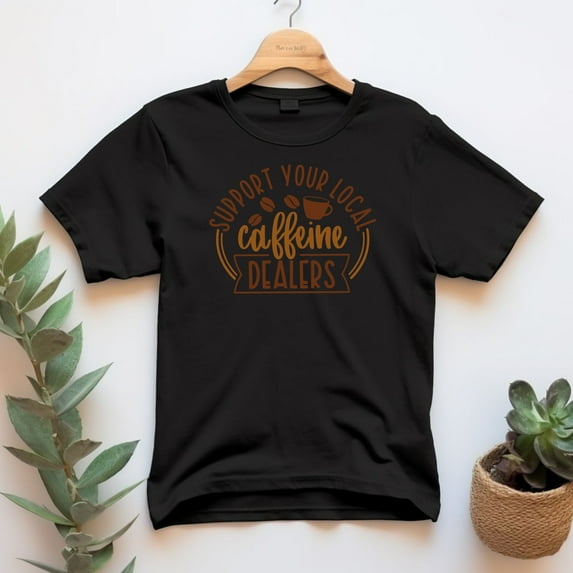 Caffeine Dealer Coffee Lover Shirt Support your Local Barista Gift for Mom Christmas Present Coffee Tee Birthday idea from Son Iced Latte