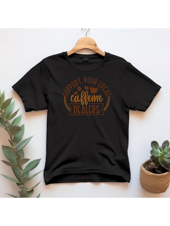Caffeine Dealer Coffee Lover Shirt Support your Local Barista Gift for Mom Christmas Present Coffee Tee Birthday idea from Son Iced Latte