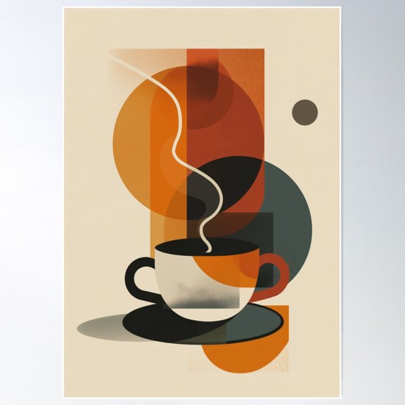 Caffeine Dreams Poster Wall Art, Modern Wall Decor For Living Room Bedroom, 12x18 UNFRAMED